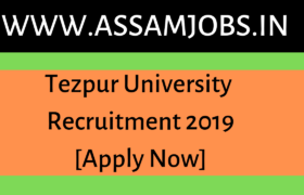 Tezpur University Recruitment 2019