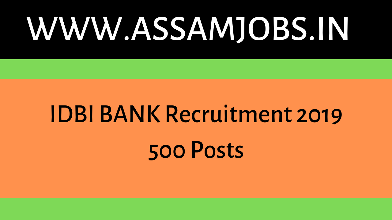 IDBI BANK Recruitment 2019