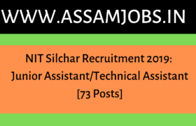 NIT Silchar Recruitment 2019