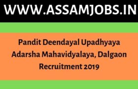 Pandit Deendayal Upadhyaya Adarsha Mahavidyalaya, Dalgaon Recruitment