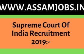 Supreme Court Of India Recruitment 2019