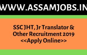 SSC JHT, Jr Translator & Other Recruitment 2019