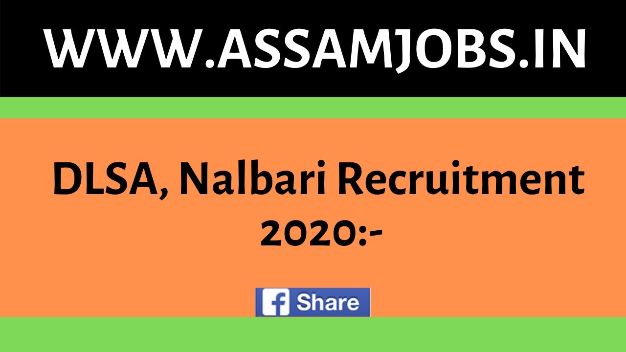 DLSA Nalbari Recruitment 2020