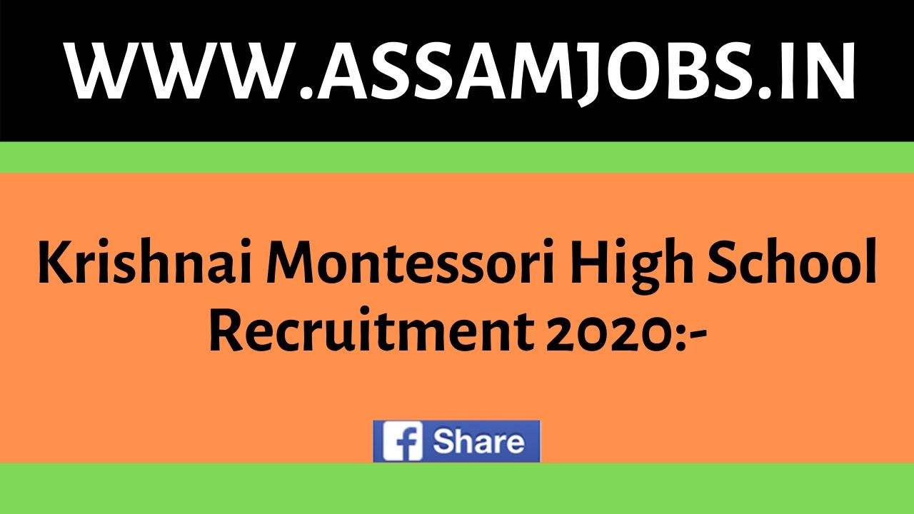 Krishnai Montessori High School Recruitment 2020