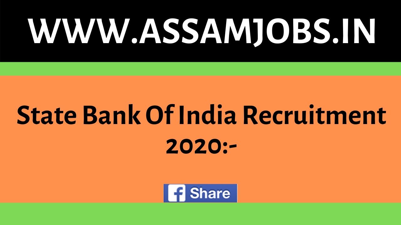 State Bank Of India Recruitment 2020