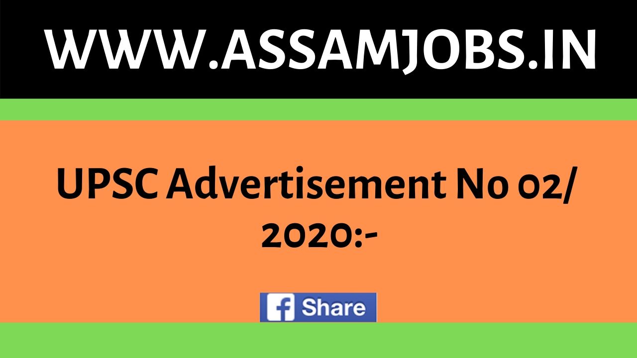 UPSC Advertisement No 02_ 2020